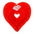 Heart Silicone Red Ribbed Cake Mold 9.8x8.1x3.3in Val/ht