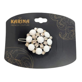 Karina French Couture Large Circular Jewel Designed Hair Clip