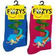 FOOZYS Crew Socks Assorted Dark Blue & Red with Water Slide Design Size 9-11