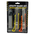 Utility Blade Set with Grip Handle Cutters and 3 Extra Blades