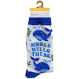 Happy Value Whale Hello There Crew Socks in Sizes 4-10