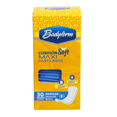 Panty Liners 30ct Regular Bodyform Everyday Comfort Cushion Soft Maxi