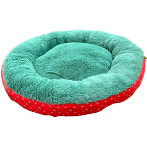 Barker & Meow 24" Luxury Pet Bed in Red Hearts and Paws