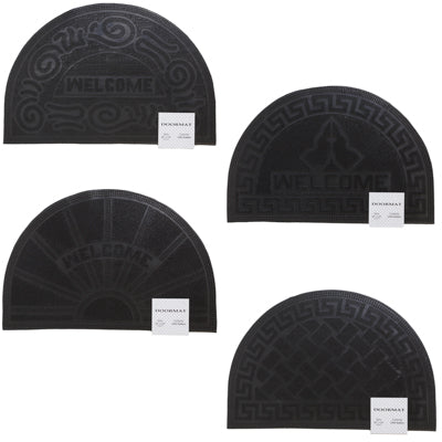 Doormat Rubber Pin 4 Assorted Designs 16x24 Black Packed In Bale Ref #ws-922-hr