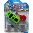 Stunt Racers Launch Car Playset with Barrels in Assorted Colors