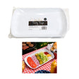 Party Trays 3pk Disposable13.6 X 7.9 X 1.2in White Plastic Pb W/insert Label