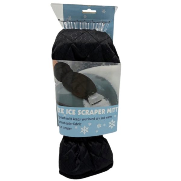 Waterproof Fleece-Lined Mitt with Elastic Wristband and Built-In Ice Scraper