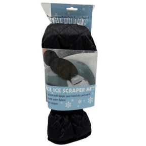 Waterproof Fleece-Lined Mitt with Elastic Wristband and Built-In Ice Scraper