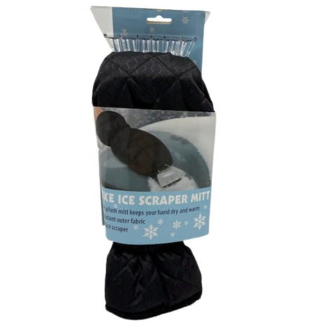 Waterproof Fleece-Lined Mitt with Elastic Wristband and Built-In Ice Scraper