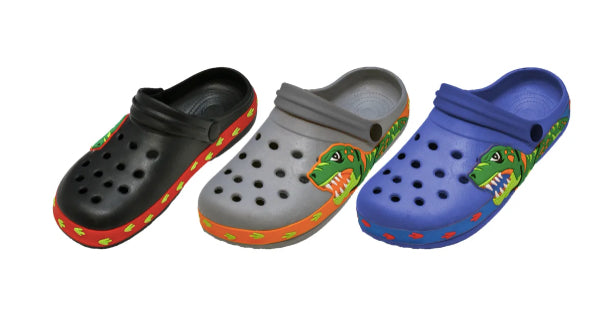 Children's Vented Bubble Clogs w/ Adjustable Heel Strap & Dinosaur Print