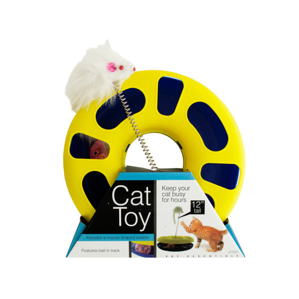 Ball Track Cat Toy with Mouse Swatter