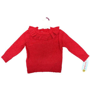 Cat & Jack 3T Toddler Ruffle Collar Sweater in Red