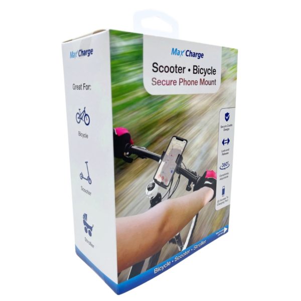 Max Charge Bike Scooter and Stroller Phone Mount with Window Box