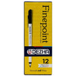 12 Pack Finepoint Ball Point Pens in Black