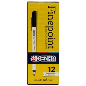 12 Pack Finepoint Ball Point Pens in Black