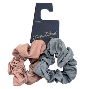 Universal Thread Blue & Blush Soft Suede Fabric Twister Ponytail Holder