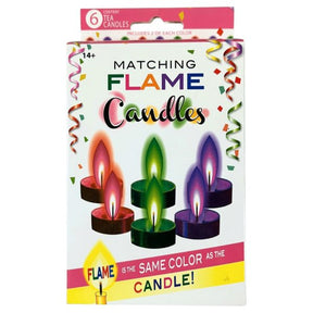 6 Pack Matching Flame Tealight Candles