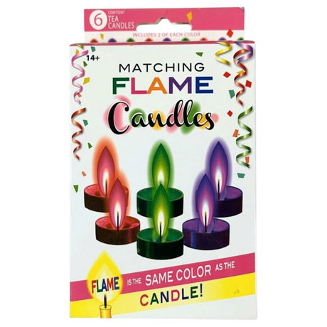 6 Pack Matching Flame Tealight Candles