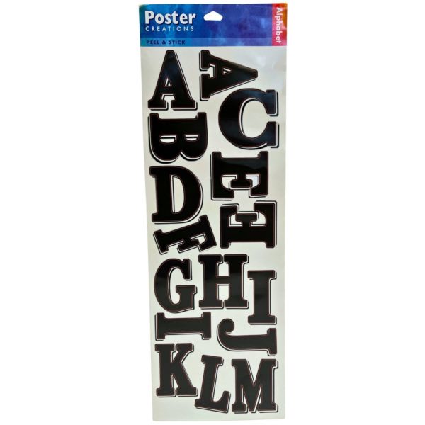 Poster Creations Peel and Stick Wall Decals in Black Alphabet Design