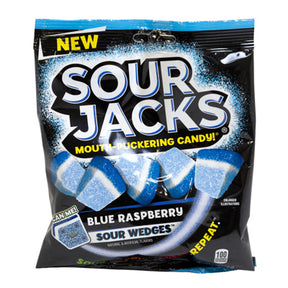 Sour Jacks Blue Raspberry Sour Wedges 5 Oz Peg Bag