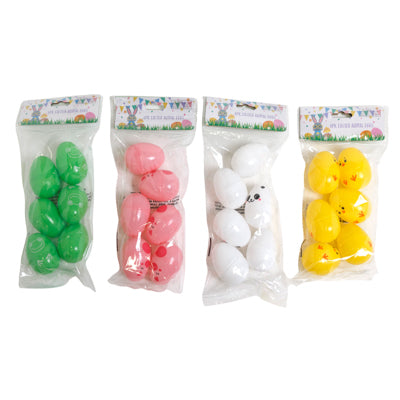 Easter Eggs 6pk Animals Chick/panda/pig/frog Pb/insert