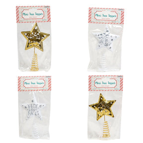 Tree Topper Small 5.5in H 4ast Metal 2 Ea Gold/ White
