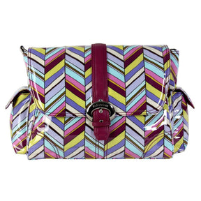 Kalencom Water Resistant Coated Diaper Bag with Magnetic Buckle and Insulated Bottle Holder Changing Pad and Zip Pouch in Pastille Design