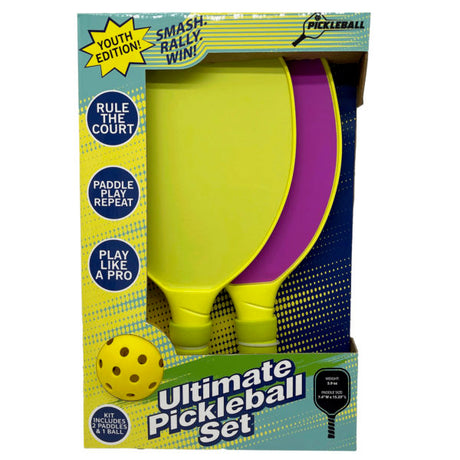 7.4" x 15.2"  Youth Pickleball Paddles and Ball Starter Set in Assorted Solid Colors