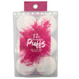 TruBeauty White 12pc Round Powder Puffs & Case