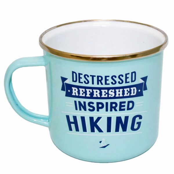 Top Guy Enamel Mug with Hiking Design