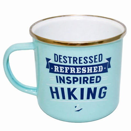 Top Guy Enamel Mug with Hiking Design