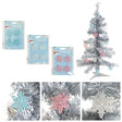 Ornament Mini Tree Snowflake 4pk 1.57in 3ast Iridescent Colors Xmas Tcd
