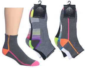 Men's Cushioned Athletic Ankle Socks w/ Arch Support - Urban Sport Prints - 3-Pair Packs