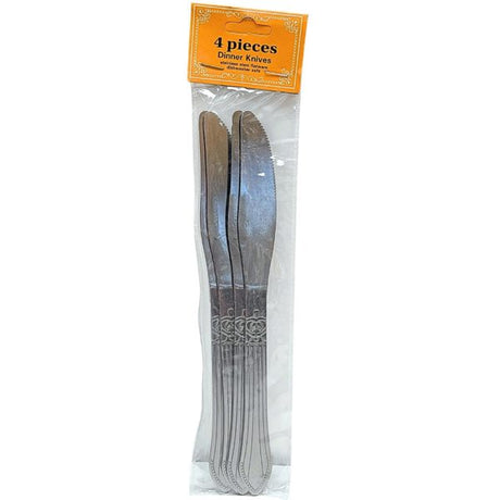 4 Count Stainless Steel Dinner Knife Set