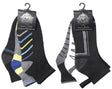 Men's Cushioned Athletic Ankle Socks w/ Arch Support - Urban Sport Prints - 3-Pair Packs