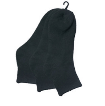 Men's Cushioned Athletic Ankle Socks - Black- 3-Pair Packs