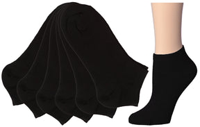 Women's Black Low Cut Socks - Size 9-11 - 6-Pair Packs