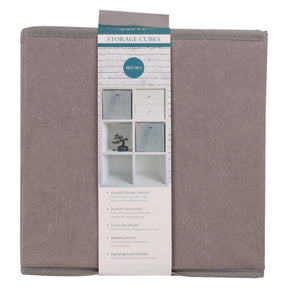 2 Pack 11.5 " Gray Foldable Fleece Cube Storage Organizer