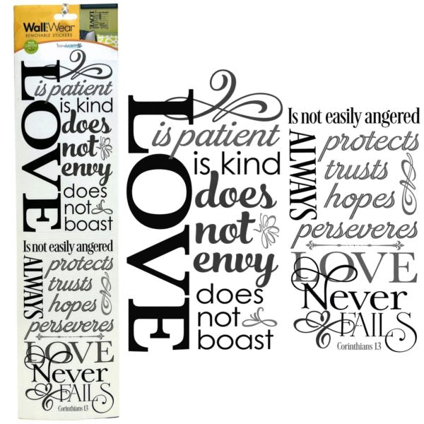Wall Wear Translucent Wall Stickers in Love Design