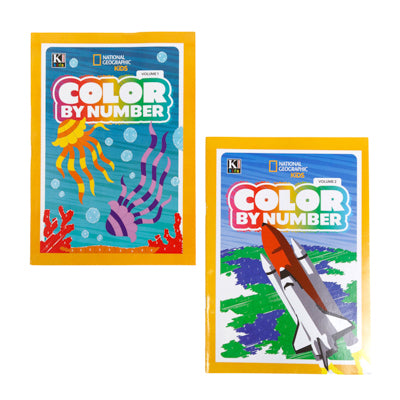National Geographic Kids Color By Number 2 Assorted In Floor Display