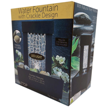Battery-Operated Water Fountain with Crackle Design Stones Included