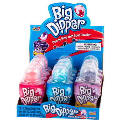 Candy Ring W/sour Powder Big Dipper 12ct In Counter Display