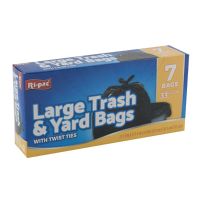 Trash Bags 7ct - 33 Gallon Black
