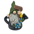 5 Inch Welcome Solar Garden Gnome Statue with Watering Can LED Light
