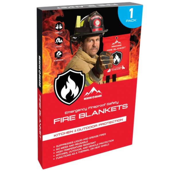 Rescue + Guard Emergency Fireproof Safety Fire Blanket 39" x 39"