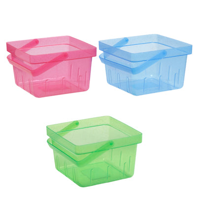 Berry Basket Square 6in X 4inh 3ast Transp Tint Colors/label