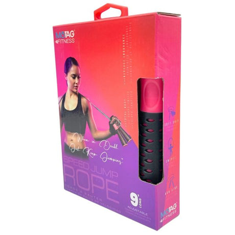 Motag Fitness 9 Foot Adjustable Length Speed Jump Rope in Pink and Black