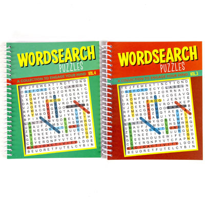 Puzzle Book Word Sea Spiral 80 Pg 2 Asstd Counter Dips #7410