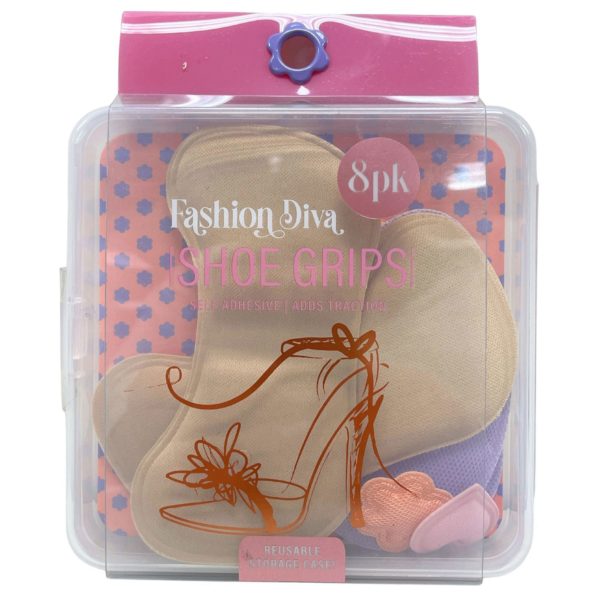 Fashion Diva 8 Pack Cute Adhesive Shoe Cushions and Pads in Storage Case