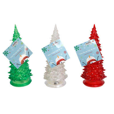 Christmas Tree Table Decor Color Change Light-up Plastic 3ast Colors 2.75 X 2.75 X 7.5in 3-ag3 Batteries Included